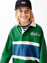 Load image into Gallery viewer, EMBROIDERED THREE-TONE POLO SHIRT