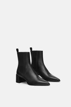 Load image into Gallery viewer, LEATHER HIGH-HEEL ANKLE BOOTS