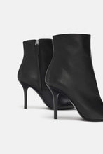 Load image into Gallery viewer, LEATHER STILETTO-HEEL ANKLE BOOTS