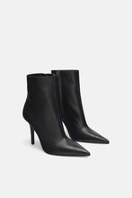 Load image into Gallery viewer, LEATHER STILETTO-HEEL ANKLE BOOTS