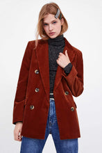 Load image into Gallery viewer, DOUBLE-BREASTED CORDUROY BLAZER