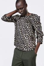 Load image into Gallery viewer, DRAPED ANIMAL PRINT BLOUSE