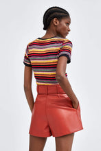Load image into Gallery viewer, FAUX LEATHER BERMUDA SHORTS