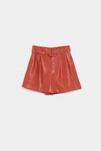 Load image into Gallery viewer, FAUX LEATHER BERMUDA SHORTS